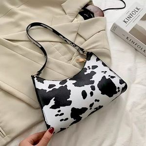 chic cow print shoulder bag